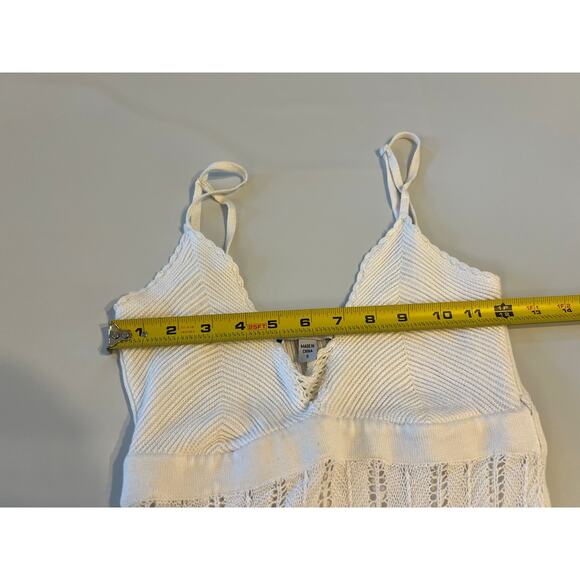 Bebe Crochet Knit Maxi Dress Womens Small Boho Y2K Cottage Fairy Whimsy White - Picture 5 of 15